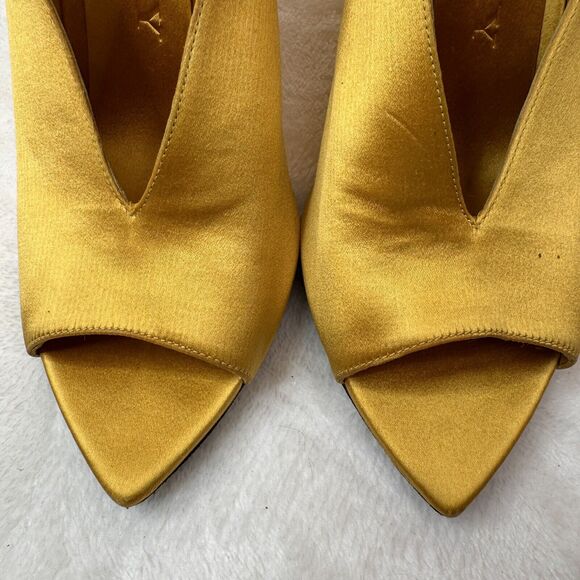 Burberry Prorsum Womens Shoes Satin Wedge Heels Runway 2013 Yellow Size 40 - Picture 4 of 11